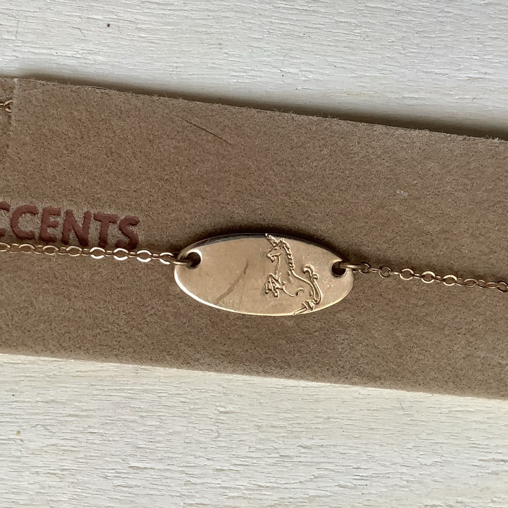 New vintage unicorn gold filled anklet